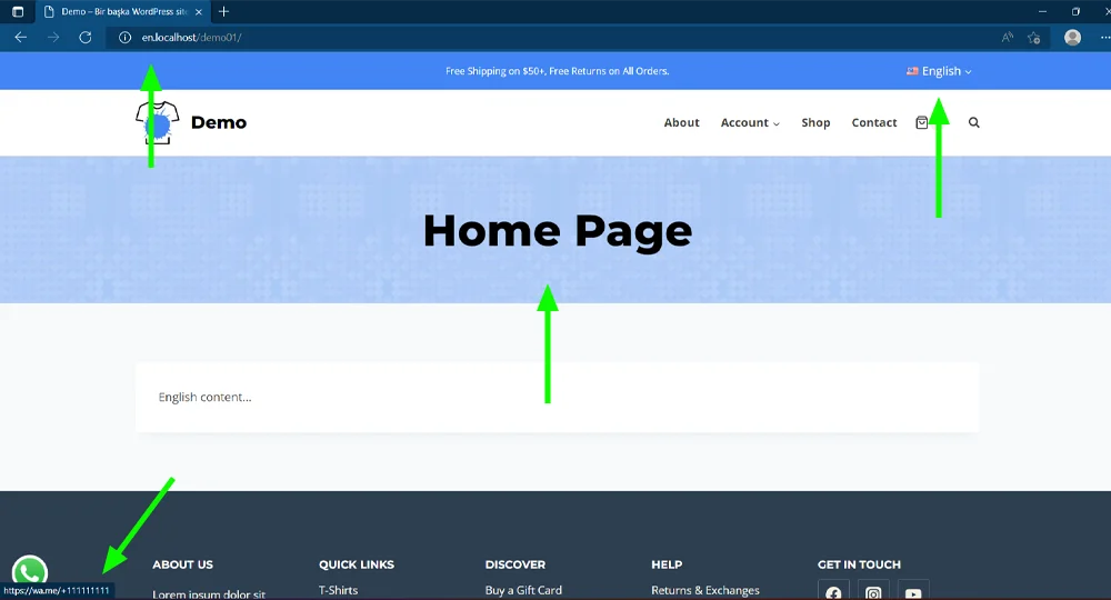 Site Dili Seçimine Göre Farklı WhatsApp Numaraları Tanımlama | multi dil whatsapp tanimlama 002